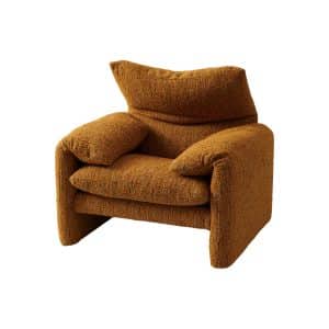 Lunga-inspired armchair with adjustable backrest and cozy cushions