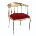 Replica of Number 11 Chair with handcrafted brass sculptural frame