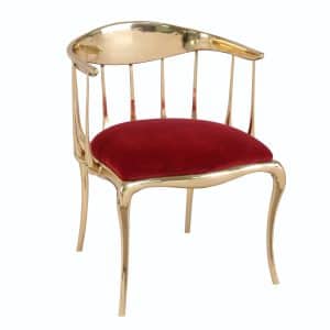 custom-made furniture of Number 11 Chair with handcrafted brass sculptural frame