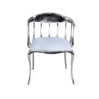 Blue leather Replica of Number 11 Chair with handcrafted brass sculptural frame