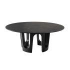 Arches Marble Dining Table with sculptural stone base and polished marble top in contemporary design.