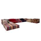 Modular Bohemian Modular Sofa with floor seating and custom fabric upholstery