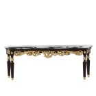 A Hand Painted European Classical Console Table with sculptured detail and marble countertop