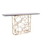 Sioraf Console Table in metal gold stand and marble top