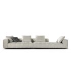 Good Man Sofa in light fabric with modular sectional design and oversized cushions.