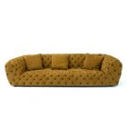 Chester Moon Sofa by Baxter with deep tufted natural leather and rounded sculptural design.