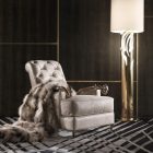 Snake Armchair with sculptural gold snake arms