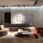 Surf Modular Sofa in curved modern design with deep cushions.