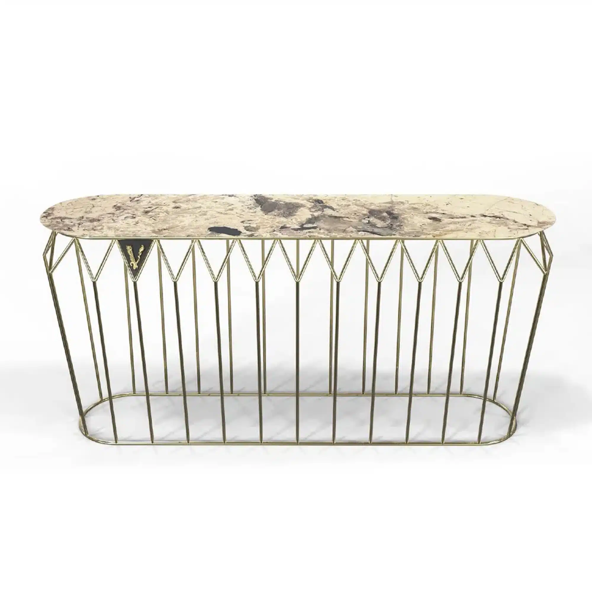 Pandora Marble Luxury Console with Gold Accent_1 Pandora Marble Luxury Console with Gold Accent