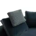 Arden Metalline sofa with curved metal surround and leather accent