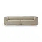 Aveline modular sofa with fabric upholstery and saddle leather armrests