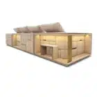 Bramwell Light Rack sofa with LED lighting and open storage