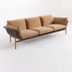 Bronze Halo sofa with bronze-toned tubular metal frame