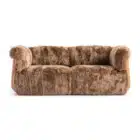 Caspian Cloud sofa with leather exterior and sheepskin cushions