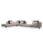 Maren Link sofa with integrated marble table and channel backrest
