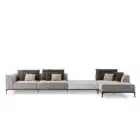 Maren Link sofa with integrated marble table and channel backrest