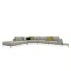 Serpenta Sculptural sofa with bronze textured metal base