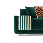 Verden Stripe sofa in green velvet with striped armrests